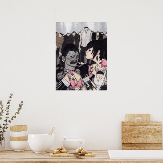 Poster Visage baisé (Cuisine)