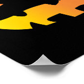 Poster Visage Citrouille effrayant pour Halloween (Coin)