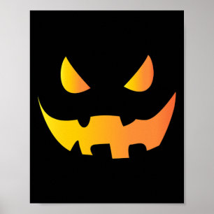 Poster Visage Citrouille effrayant pour Halloween