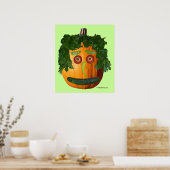 Poster Visage Citrouille non coupé (Cuisine)