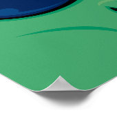Poster Visage d'alien de dessin animé amical (Coin)