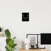 Poster Visage d'Alien Vert (Bureau à domicile)