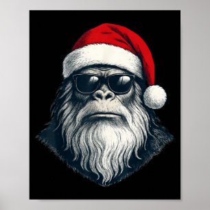 Poster Visage de Bigfoot Lunettes de soleil Père Noël Noë