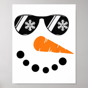 Poster Visage De Bonhomme De Neige Lunettes De Soleil Noë