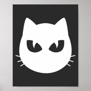 Poster visage de chat blanc