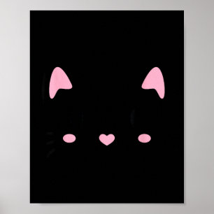 Poster Visage de chat chaton chats mignons amoureux souri