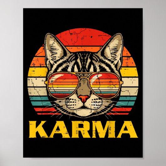 Poster Visage de Chat Lunettes Karma Drôle Chat Chaton Ho (Devant)