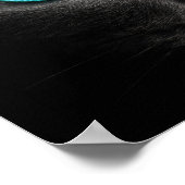 Poster Visage de chat noir aux yeux Turquoise (Coin)