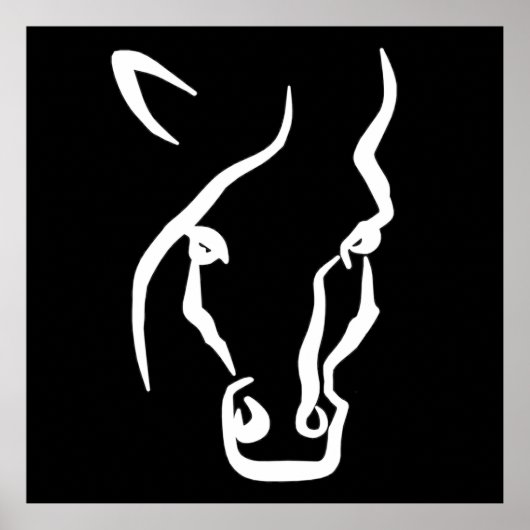Poster Visage de cheval blanc (Devant)