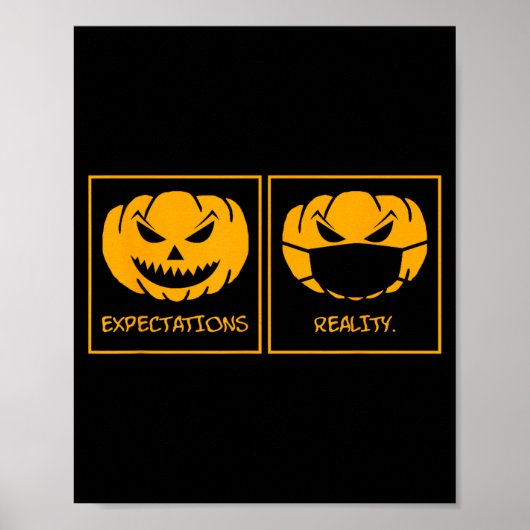 Poster Visage de citrouille de lanterne jack réalité des (Devant)