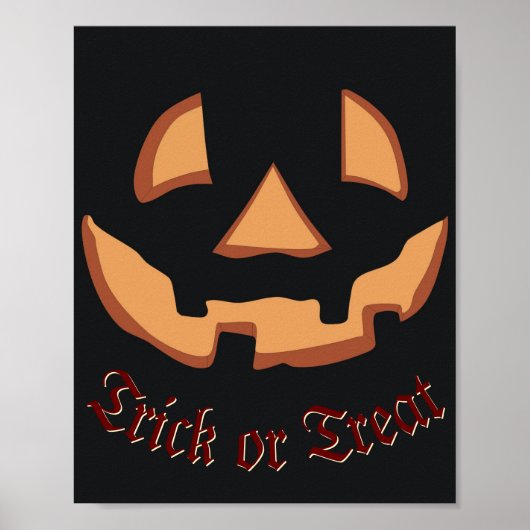 Poster Visage de citrouille pour Halloween (Devant)