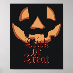 Poster Visage de citrouille pour Halloween
