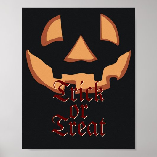 Poster Visage de citrouille pour Halloween (Devant)