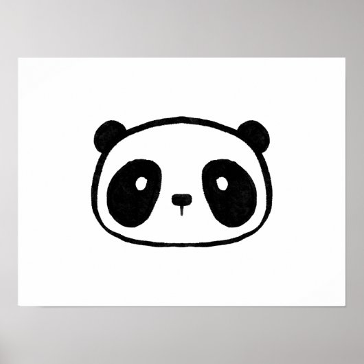 Poster Visage de dessin du géant Chubby Panda (Devant)