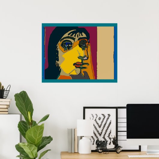 Poster Visage de femme Abstraite (Bureau à domicile)