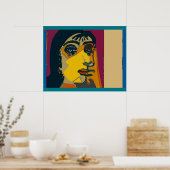 Poster Visage de femme Abstraite (Cuisine)