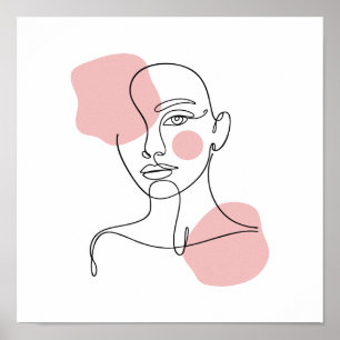 Poster Visage de femme en ligne artistique