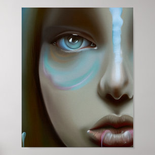 Poster Visage de femme Œuvre d'art générée par l'IA