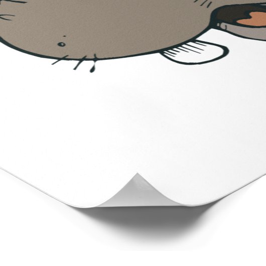 Poster visage de hippo choqué (Coin)