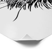 Poster Visage de Kitten noir et blanc sur gris (Coin)