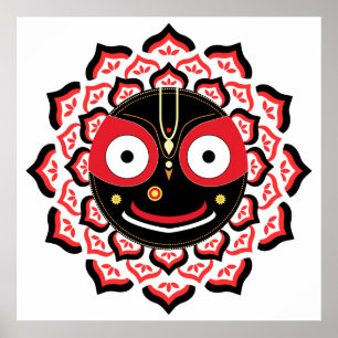 Poster Visage de Lord Jagannath Chakra Dieu hindou