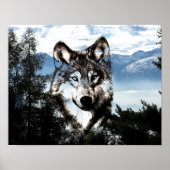 Poster Visage de loup (Devant)