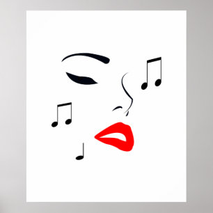 Poster Visage de musique féminine