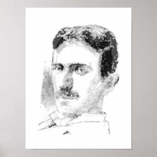 Poster Visage de Nikola Tesla