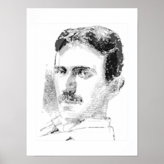 Poster Visage de Nikola Tesla (Devant)