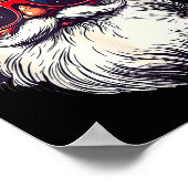 Poster Visage de Père Noël Cool Lunettes de soleil Rétro (Coin)