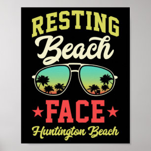 Poster Visage de plage décontracté drôle assorti Huntingt