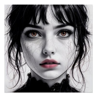 Visage de porcelaine regard d'âme fêlée.