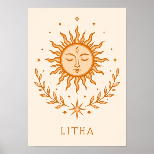 Poster Visage de soleil céleste itha Couronne botanique A (Devant)