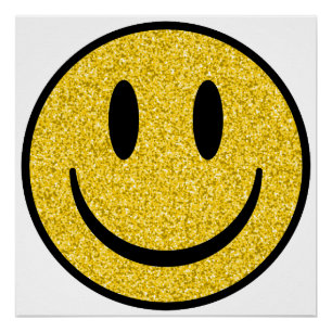 Poster Visage de sourire parties scintillant