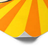 Poster Visage de super singe sur Arrière - plan Sunburst (Coin)