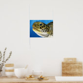 Poster Visage de tortue verte pour enfants stylisée (Cuisine)