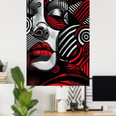Poster Visage des femmes Abstraites (Bureau à domicile)