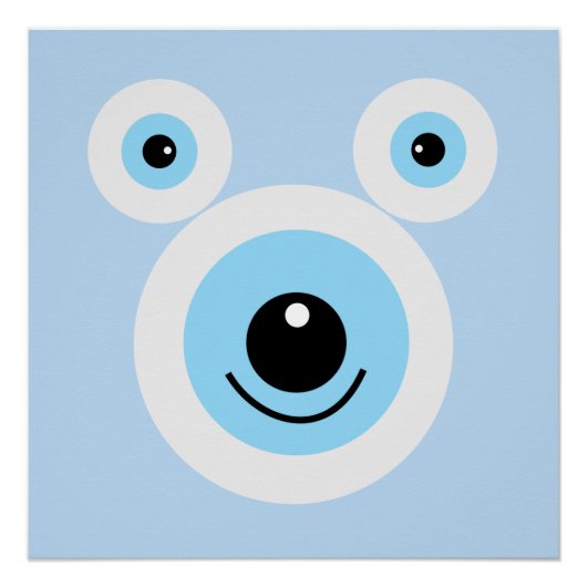 Poster Visage d'ours blanc drôle (Devant)