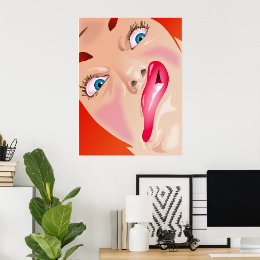 Poster Visage drôle (Bureau à domicile)