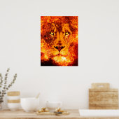 Poster Visage du lion flamboyant (Cuisine)