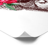 Poster Visage du singe de fleurs (Coin)