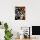 Poster Visage d'une photo de loup (Bureau à domicile)