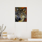 Poster Visage d'une photo de loup (Cuisine)