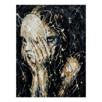 Visage Fantomatique Éthéré Art Abstrait au Goutte-