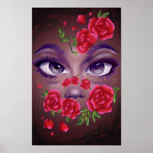 Poster Visage floral (Devant)
