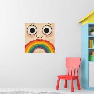 POSTER VISAGE HEUREUX ARC-EN-CIEL