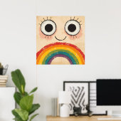 POSTER VISAGE HEUREUX ARC-EN-CIEL (Bureau à domicile)