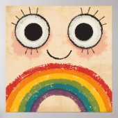 POSTER VISAGE HEUREUX ARC-EN-CIEL (Devant)