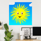 Poster Visage heureux de soleil (Bureau à domicile)