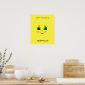 Poster Visage heureux & pensées heureuses apportent une v (Cuisine)
